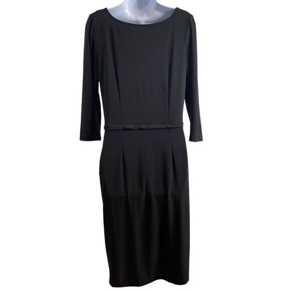 Leona Edmiston Frocks Women's Black Midi Dress Size M Office Goth Witchy Career - Picture 2 of 11